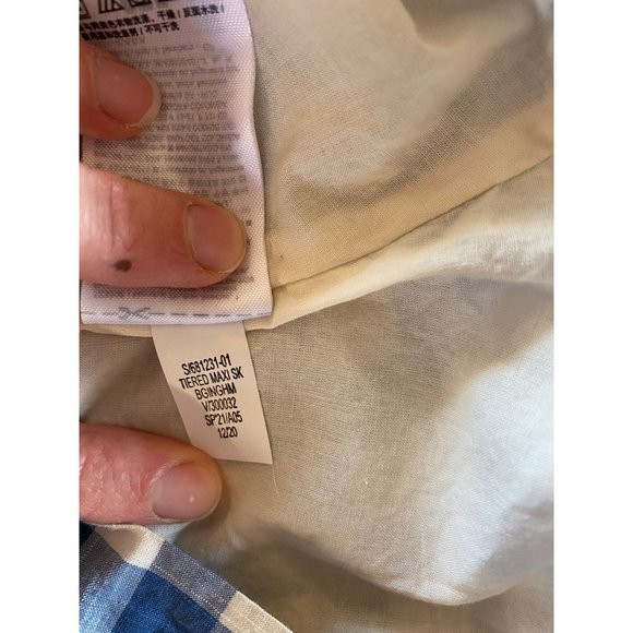 SOLD Gap Blue Tiered Maxi Gingham Skirt Women’s 6 Modest - Picture 7 of 7